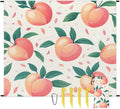 Waterproof Sandproof Beach Blanket 59''×68'' Spring Fruits Polyester Outdoor Picnic Blanket with 4 Stakes &amp Storage Bag for BeachCampingVacation Peach
