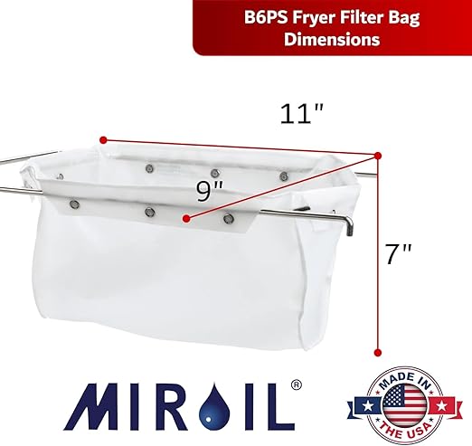 MirOil Filter Bag &amp Frame Combination Set for Silver Pots – Heavy-Duty Filter Compatible with MirOil 60L &amp 60LC Oil Pails for Commercial Kitchen Shortening Filtration for Kitchen