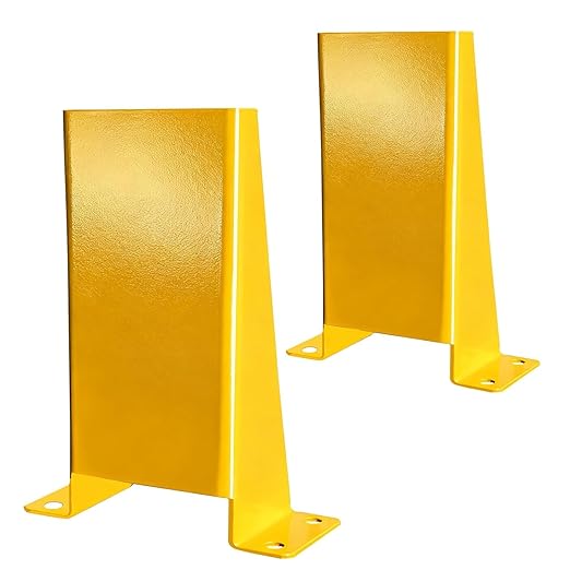 Pallet Rack Post Protectors 12 Height Steel Pallet Rack Guard Safety Yellow Racking Protectors (2 Packs)