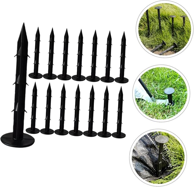 BESPORTBLE 120Pcs Plastic Garden Stakes for Ground Fixing Weather-Resistant Lawn Nails for Landscaping and Garden Use Sturdy Plastic Ground Pegs for Plant Cloth and Shade Cloth