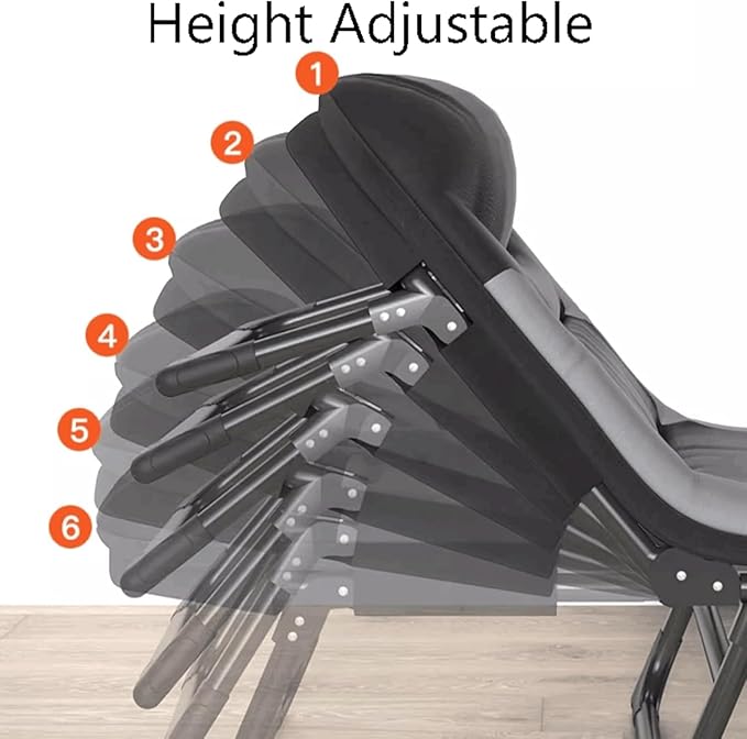 Iron Alloy Camping Bed 6-Level Adjustable Folding Cot for Outdoor Office Portable Folding Bed with Mattress for Sleeping