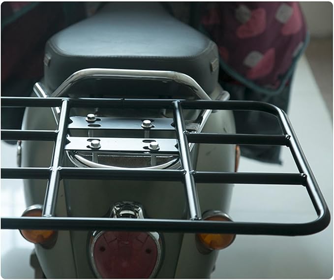 Food Delivery Box Rack Rear Grille Universal Motorcycle Rear Rack Extension 80kg Loading Seamless Steel Tube for Motorcycle Electric Bicycle(53/43-Type 2)