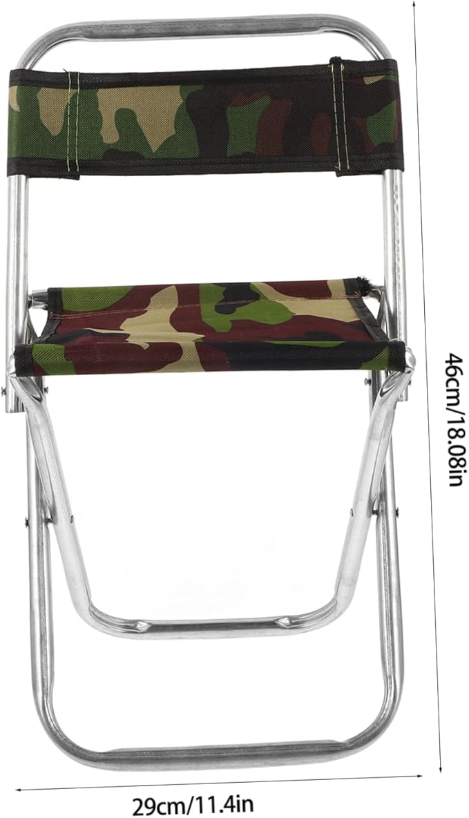 Folding Stool Large Portable Camping Chair Metal Backrest Easy to Carry for Outdoor Use