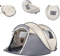 4 Person Easy Pop Up Camping Tent Waterproof Automatic Setup 2 Doors-Instant Family Tents for CampingHikingTravelingFishingBeachOutdoor
