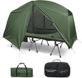 Gonex Camping Tent Cot for Adults 1-Person Off-Ground Folding Portable Easy Set-up Tent Cot Combo for Hiking Backpacking Car &amp Motorcycle Camping(31.5 W X 78.7 L)-Army Green