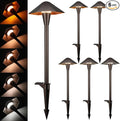 LEONLITE 5CCT Low Voltage Pathway Lights LED Landscape Path Lights 1800/2700/3000/4000/5000K Hexagon Head 12-24V AC/DC IP65 Outdoor Walkway Light Oil Rubbed Bronze Aluminum Pack of 6