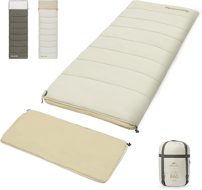 Naturehike Camping Sleeping Bag for Adults 36/54℉ Spliceable Double Sleeping Bag 3 Seasons Lightweight Waterproof Sleep Bags for Cold&ampWarm Weather