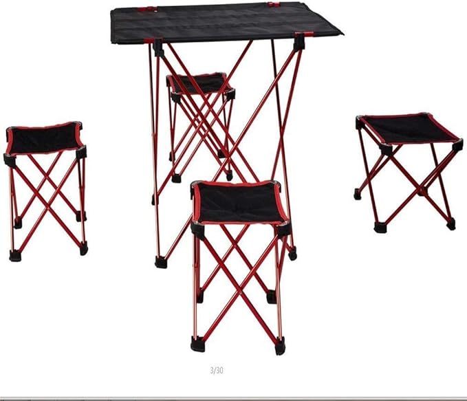 Outdoor 5-Piece Folding Table and Chairs Set Portable Aluminum Camping Furniture for Adults – Perfect for Camping BBQ Fishing &amp Picnic
