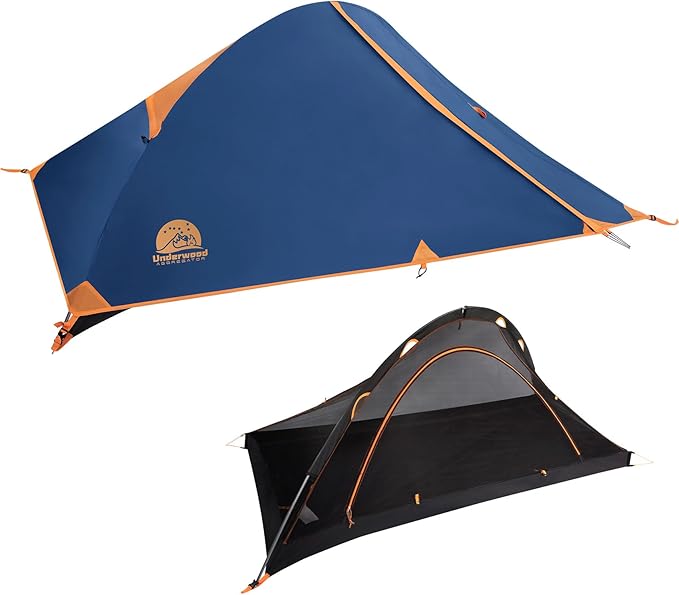 1 Person Backpacking Tent for Camping - Ultralight Waterproof Outdoor One Person Tent Windproof Rainproof Compact Single Pole Shelter for Camping Hiking Hunting Travel by Underwood Aggregator