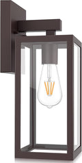 MAXvolador Outdoor Wall Lantern Exterior Waterproof Wall Sconce Light Fixture Dark Chocolate Anti-Rust Mount Lights Glass E26 Porch Patio Lighting