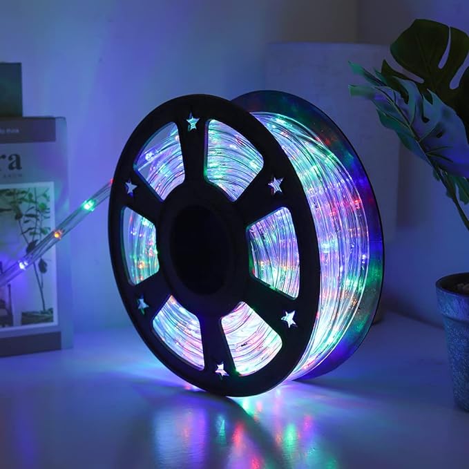 50ft 360 LED Waterproof Rope Lights 110V Connectable Indoor Outdoor Colored Led Rope Lights for Outside Deck Patio Pool Camping Bedroom Decor Landscape Lighting and More (Multicolor)