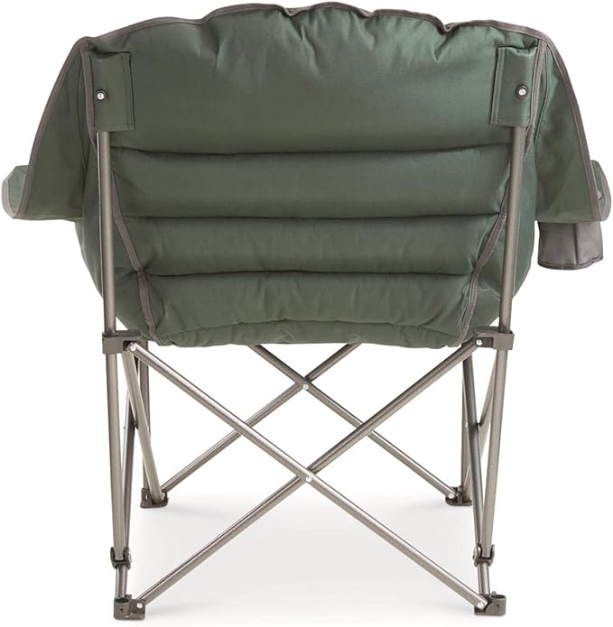 Guide Gear Oversized Extra Large Padded Camping Chair Portable Folding Large Camp Lounge Beach Chairs for Outdoor Adults Men and Women Heavy-Duty 400 Pound Capacity with Cup Holder Red Plaid