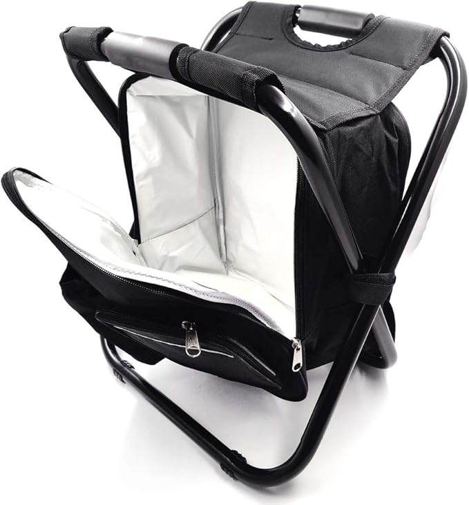 XKMT- Folding Stool Insulated Cooler Bag Backpack Chair Beach Fishing Camping Hiking