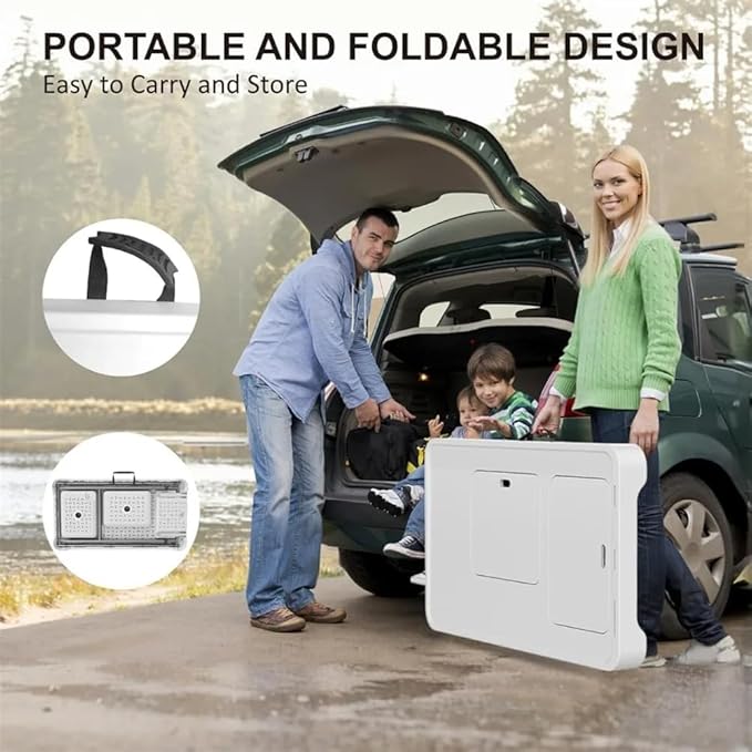 Heavy Duty Portable Folding Fish Cleaning Table with Dual Collapsible Washbasins Collapsible Faucet Sprayer Drainage Hose Grid Rack &amp Storage Box – Outdoor Camping Picnic Washbasin Station Du