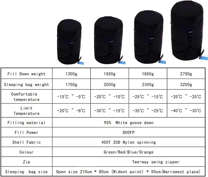 Goose Down Thickened Sleeping Bag – Thermal for Very Cold Winter Camping