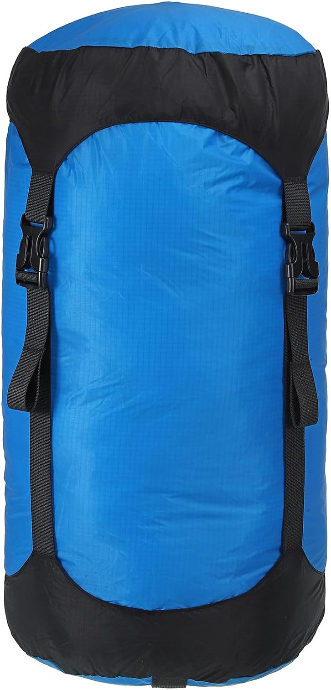 PATIKIL Compression Stuff Sack 8L Waterproof Sleeping Bag Lightweight Compression Storage Sack for Backpacking Camping Blue