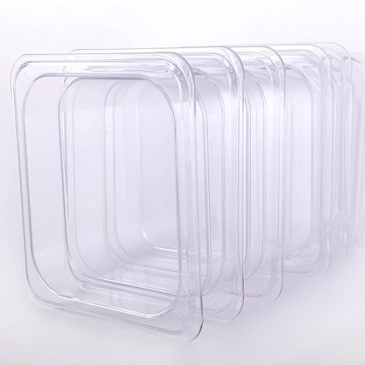 6-Pack 6-Inch Deep Clear Polycarbonate Food Pans - 1/6 Size Commercial Hotel Pans (6.9 x 6.3) 2.3 Qt Capacity NSF Certified for Restaurants Hotels &amp Catering