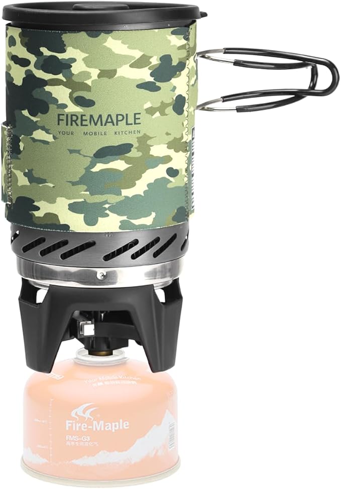 Fire-Maple Fixed Star 1 Personal Cooking System | Pot/Jet Burner Stove System with Electric Ignition | Ideal for Hiking Camping Backpacking Fishing Hunting Trips and Emergency Use