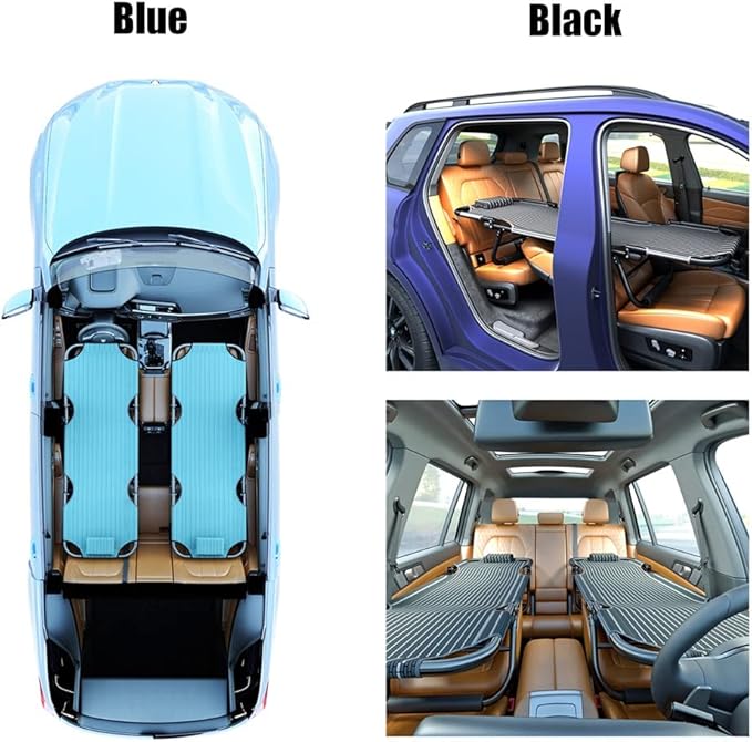 AZMANI Portable Travel Car Bed for SUV Adult Knitting Surface Holds 550 Lbs (Size: 163x56x38cm-A)