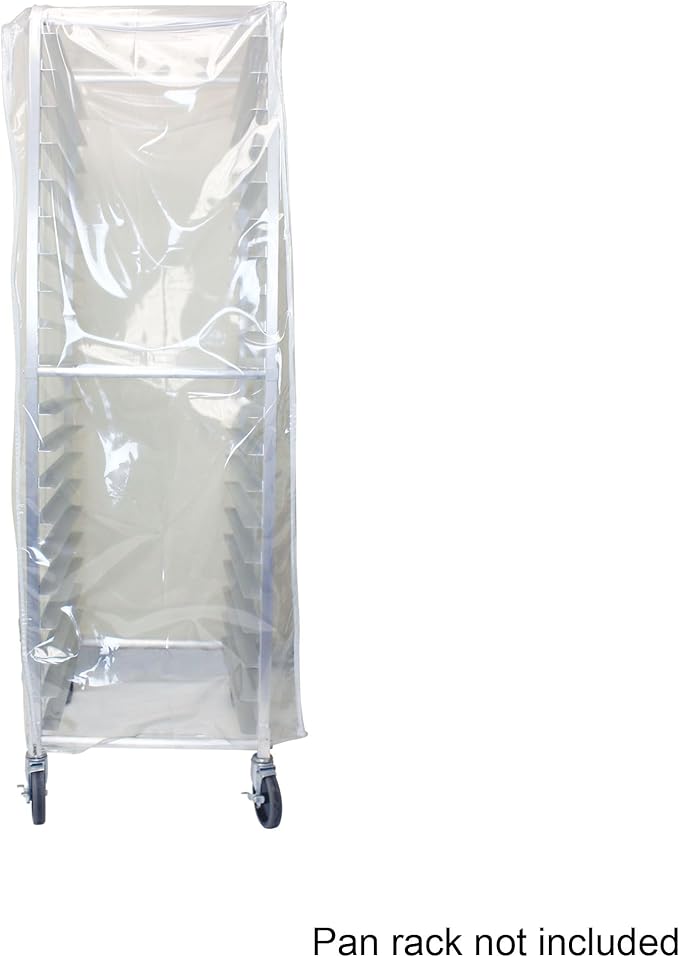 TrueCraftware- Durable Clear Plastic Cover for 20 Tier Bun Pan Sheet Rack 28 x 23 x 61 - Heavy Duty Plastic Sheet Pan Rack Cover with Zippers Sheet Pan Rack Cover for Home Kitchen Restaurant Bakery