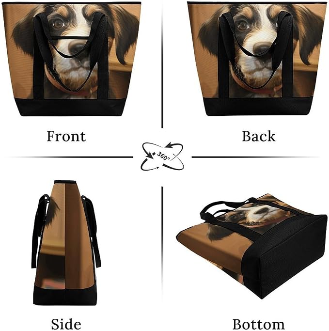 Insulated Shopping BagLarge Reusable Cooler Bags Dog Training Printed Foldable Shopping BagTravel Waterproof Shoulder Bag