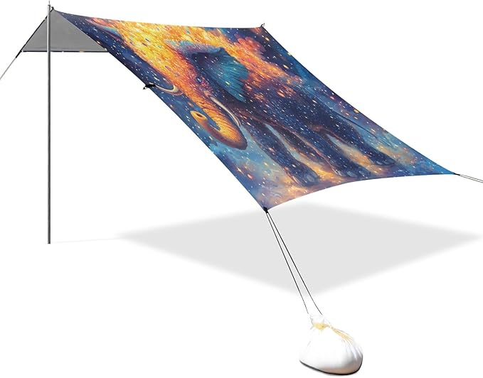 Camping Sun Shelters Mystical Cosmic Elephant Beach Canopy 126 * 110.2in