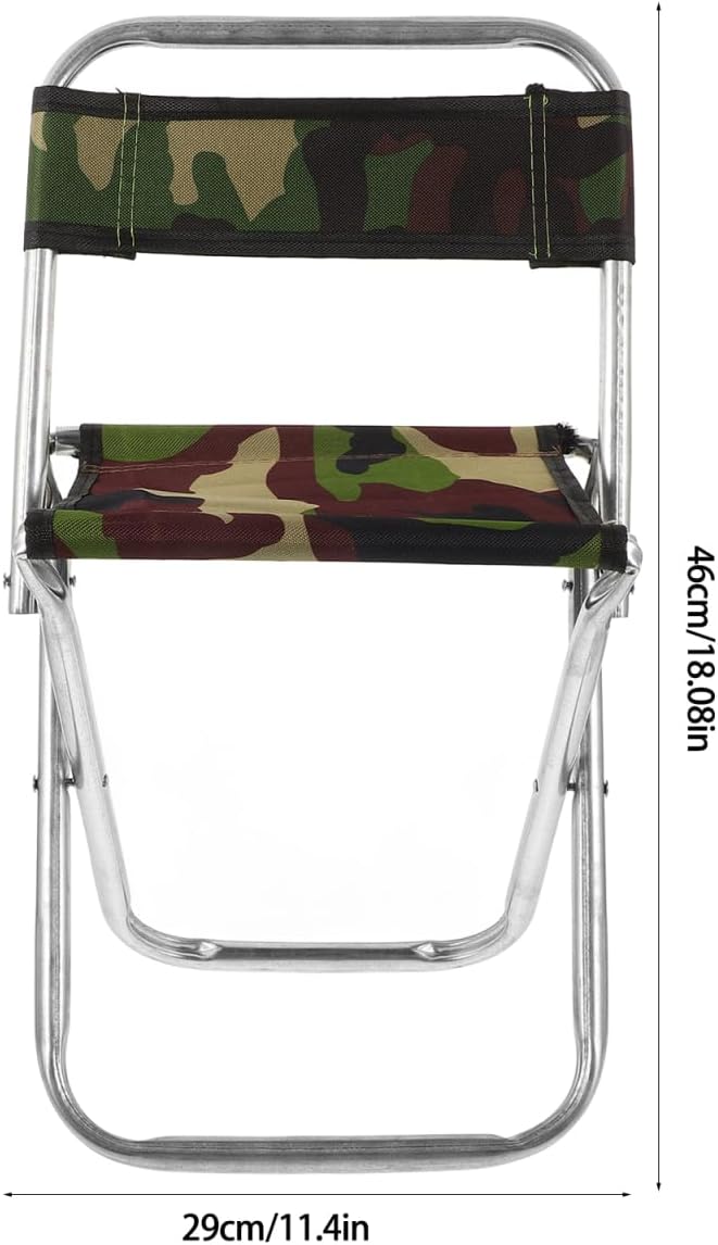 Portable Folding Chair Large Size Lightweight Camping Seat for Outdoor Fishing Hiking Garden Use Camouflage Collapsible Seat