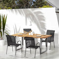 Patio Chairs Chairs for Dining Table Dining Chair Outdoor chairsPatio Chairs 4 pcs Steel and Textilene BlackSuitable for Gardens courtyards