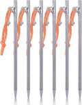iBasingo 6-Pack Titanium Tent Stakes 20/24/30/35/40cm with Reflective Ropes Ultralight Backpacking Stakes for Camping Hiking Picnic Corrosion-Resistant &amp Durable Ground Pegs Ti4012P