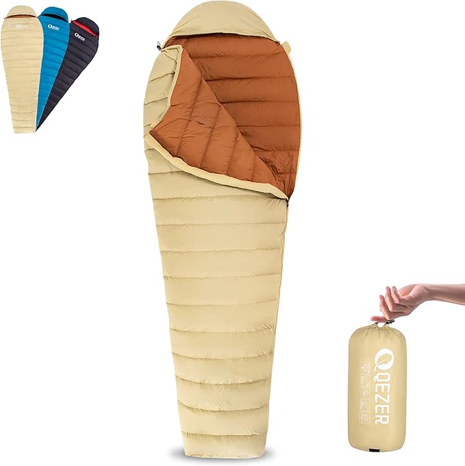 Ultralight Down Sleeping Bag for Adults with 600 Fill Power Compact Sleeping Bag for Backpacking Hiking and Camping