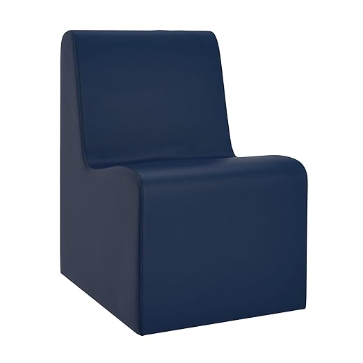 Children's Factory Contour Chair Mix-and-Match Classroom Seating Foam-Filled and Water-Resistant Flexible Seating for Classroom Elementary Size Large Navy