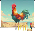 Waterproof Sandproof Beach Blanket 59''×68'' Animal Polyester Outdoor Picnic Blanket with 4 Stakes &amp Storage Bag for BeachCampingVacation Rooster
