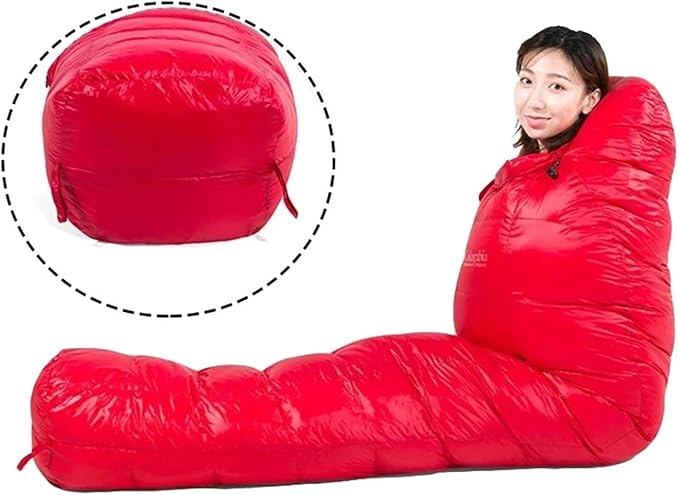 Sleeping Bag White Goose Down Sleeping Bag Camping Filled Men Warm for Travel Hiking for Adult(Dark Blue 1000g)