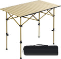 Camping Table Folding Portable Camp Lightweight Roll Up Table Adjustable Height with Carry Bag Indoor Outdoor for Camping HomePicnicBackyardBBQParty