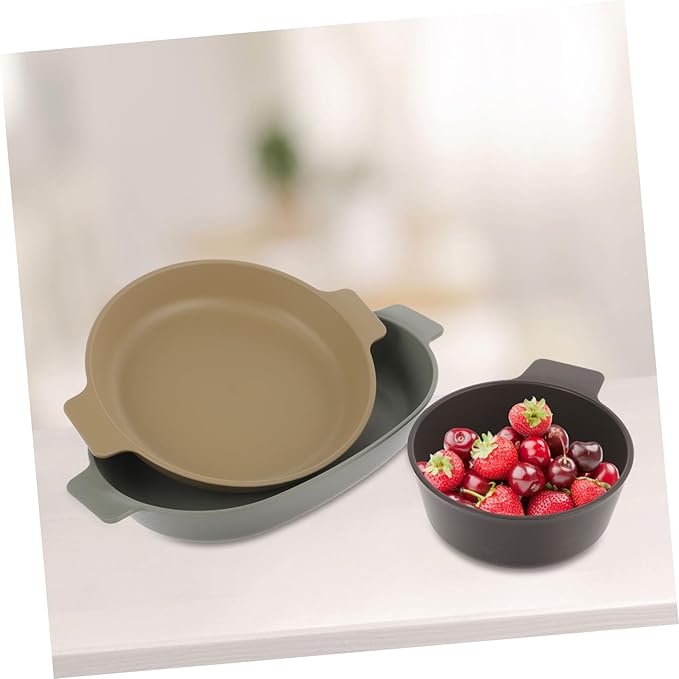 Happyyami 1set Portable Dish Set Outdoor Tableware Set Unbreakable Plastic Dinnerware for Camping Hiking Picnics Includes Plate Bowl and Cutlery