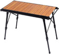 Outdoor Folding Table Wood Grain Aluminum Alloy Egg Roll Large Lifting Portable Camping Plate