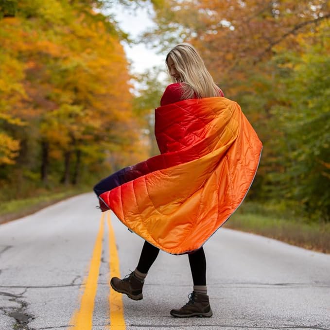 Rumpl Original Puffy Blanket - Warm Water-Resistant Camping Blanket with 100% Recycled Synthetic Insulation 52x75 Original Puffy V1 Arizona Fade