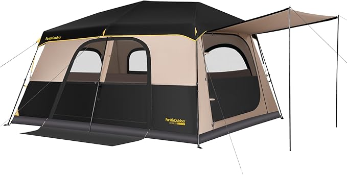 FanttikOutdoor Zeta C8/C10 Apex Camping Tent 8/10 Person Instant Cabin Tent Setup in 60s Family Tent with Carry Bag for Family Camping &amp Hiking Waterproof Upgraded Ventilation