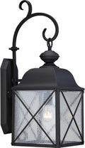 Nuvo Lighting 60/5622 Wingate Medium One Light Lantern 100-watt A19 Outdoor Porch and Patio Lighting with Clear Seeded Glass Textured Black
