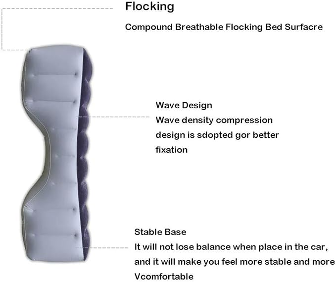 Inflatable Mattress Car Camping Mat Portable Air Bed Car Gap Filling Mat Car Travel Sleeping Mat