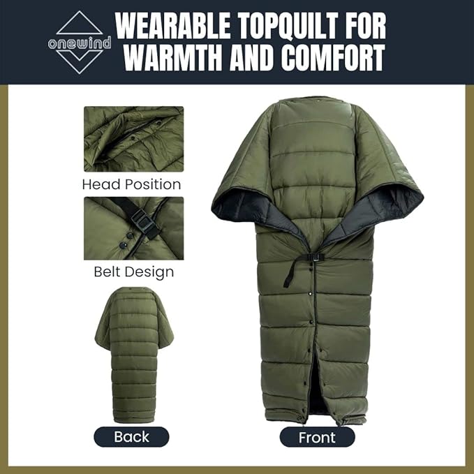 Onewind Hammock Top Quilt with Footbox Lightweight and Portable Sleeping Quilt Camping Sleeping Bag for Backpacking and Hiking