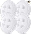 4 Pieces 5 Gallon Leak-Proof Bucket Lid Food Grade Plastic Storage Buckets Screw Seal Lids Screw Pail Lid Pet Food Storage Chicken Feeders Paint Storage Compatible with GammaWhite