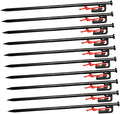 SUPVOX 10Pcs Heavy Duty Metal Tent Stakes Camping Ground Pegs with Storage Bag Durable Tarp Spikes for Secure Tent Fixing Easy Pull Out Design
