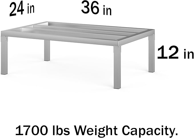 Aluminum Dunnage Rack 36 x 24 | 12 Off The Floor | 1200 Lbs Capacity
