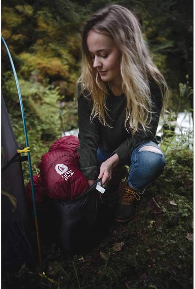 Sierra Designs Cloud 20 Degree DriDown Sleeping Bag Ultralight Zipperless Down Sleeping Bag for Backpacking and Camping