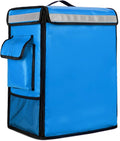 42L Takeaway Box Backpack Fast Food Pizza Delivery Thermal Ice Bags Waterproof Refrigerated Insulation Lunch Bags with PocketsBlue