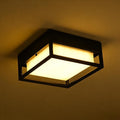 Out/Indoor Flush Mount Ceiling Light Square Flush Mount Outdoor LED Pendant Mounted Light Ceiling Light Fixture LED 20W 2000 Lumen 3000K Suitable for Wet Location(11inch)