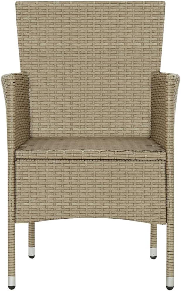Black Dining Chairs Kitchen Table Chairs Chairs Living Room Outdoor Dining chairsPatio Dining Chairs 4 pcs Poly Rattan BeigeSuitable for Gardens courtyards