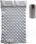 Sleeping Pad for Camping Inflatable Sleeping Mat with Pillow Camping Pad with Built-in Foot Pump Lightweight Camping Mattress Pad for Car Camping Backpacking Tent and Hiking (Full (Grey))