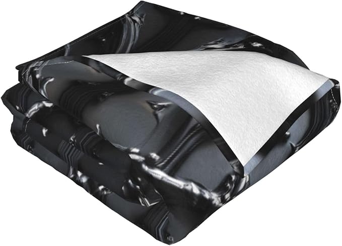 Black Fence 80x60 Printed Soft Fleece Blanket for Sofa Bed and Camping - Cozy Blanket for Travel Picnics Nighttime Use